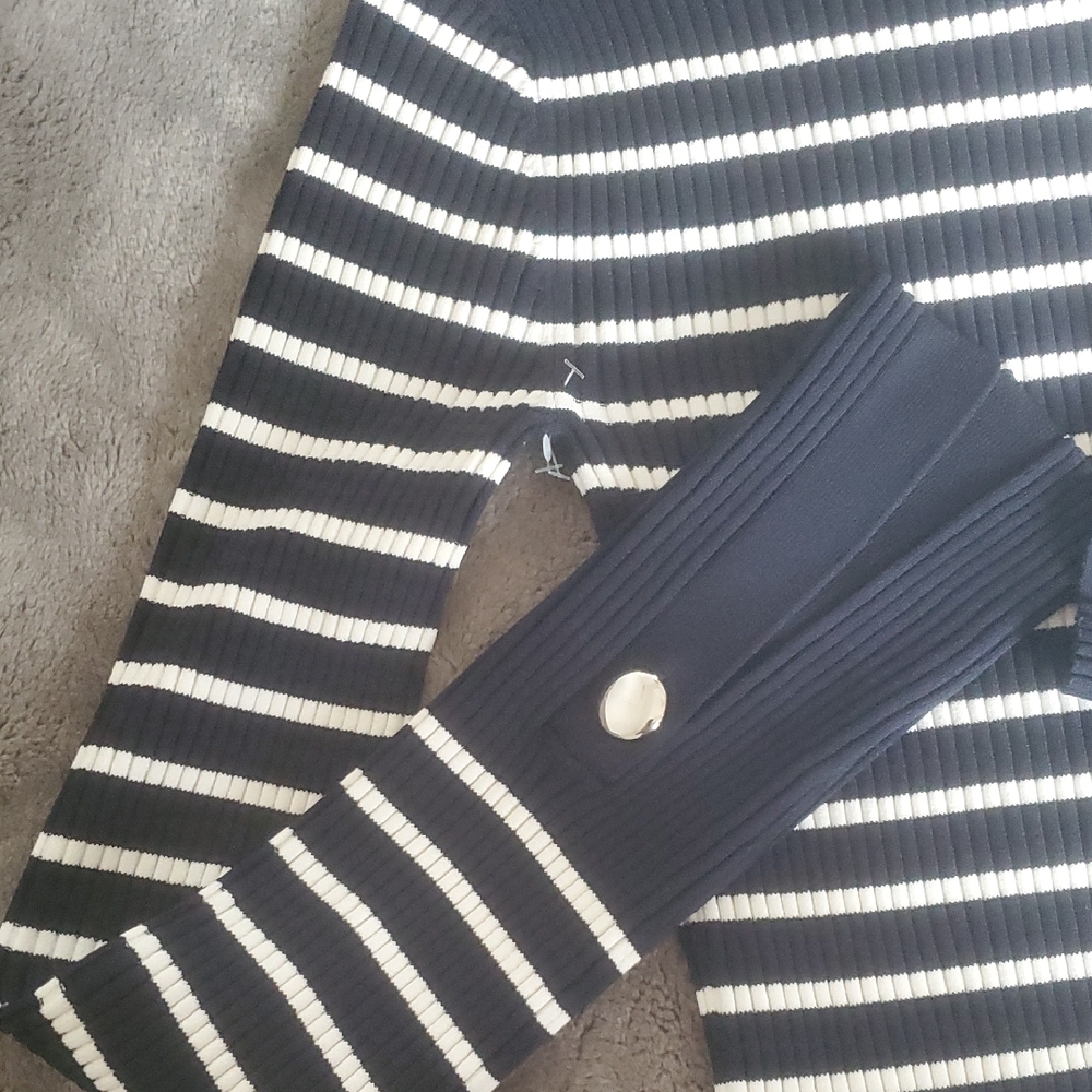 NWOT A.L.C. ANYA RIBBED STRIPE BOAT-NECK TOP /SWEATER/ - Picture 14 of 16